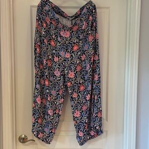 LOFT Floral Print‎ Pants - Blue and Pink